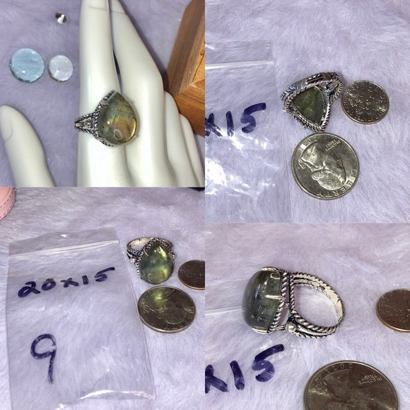 Flashy Labradorite Gemstone Chunky Handmade Ring - Picture 6 of 9